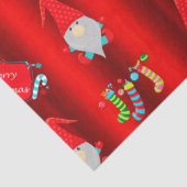 Papier Mousseline Gnomes mignons, Noël rouge (Détail)