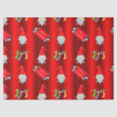 Papier Mousseline Gnomes mignons, Noël rouge (Recto)