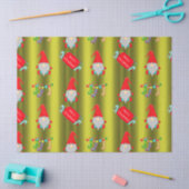 Papier Mousseline Gnomes mignons, Noël vert Chartreuse (Artisanat)