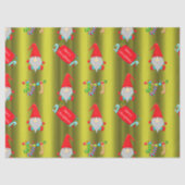 Papier Mousseline Gnomes mignons, Noël vert Chartreuse (Recto)