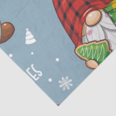 Papier Mousseline Gnomes Santa Claus | Papier rouge Tissu de Noël (Détail)