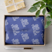 Papier Mousseline Go Team Word Art en bleu (Cadeau)