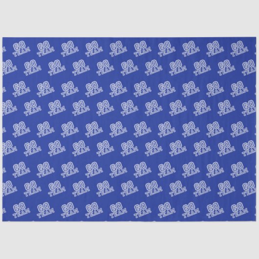 Papier Mousseline Go Team Word Art en bleu (Recto)