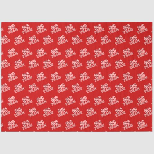 Papier Mousseline Go Team Word Art en rouge (Recto)