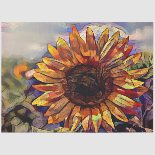 Papier Mousseline Gold Big Sunflower Elegance Collection (Recto)