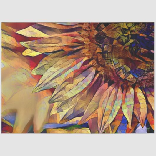 Papier Mousseline Gold Big Yellow Sunflower Collection élégante (Recto)