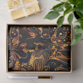 Papier Mousseline Gold Black Floral Wall Art Dream (Cadeau)