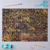 Papier Mousseline Gold Black Floral Wall Art Dream (Artisanat)