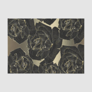 Papier Mousseline Gold & Black Rose Glam Elegant Classy Chic Party