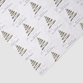 Papier Mousseline Gold Black Tree Nom du Motif Joyeux Noël (Détail)