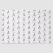 Papier Mousseline Gold Black Tree Nom du Motif Joyeux Noël (Recto)