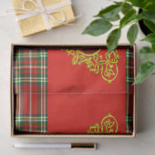 PAPIER MOUSSELINE GOLD CELTIC COEUR, RUBY, ROUGE VERT ÉCOSSE TARTAN (Cadeau)