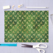Papier Mousseline Gold Christmas Holly sur Green (Artisanat)