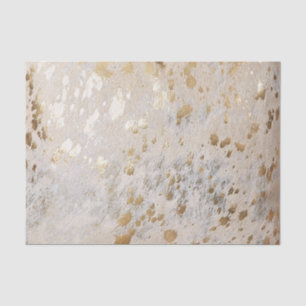 Papier Mousseline Gold Cowhide Print Metallic