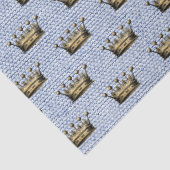 Papier Mousseline Gold Crown Royal Motif Blue Linen Prince Chic (Détail)
