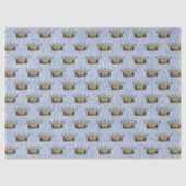 Papier Mousseline Gold Crown Royal Motif Blue Linen Prince Chic (Recto)