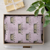 Papier Mousseline Gold Crown Royal Motif Rose Linen Princesse Chic (Cadeau)