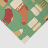 Papier Mousseline Gold de Noël, Rouge, Chaussettes vertes (Détail)