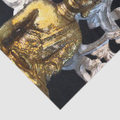 Papier Mousseline Gold Earth Bouddha OM Aum Ajna Méditation Party (Détail)