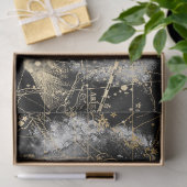 Papier Mousseline Gold et Black Galaxy Star Map Series Design 7 (Cadeau)