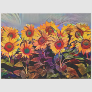 Papier Mousseline Gold Field Of Sunflowers Élégante Collection