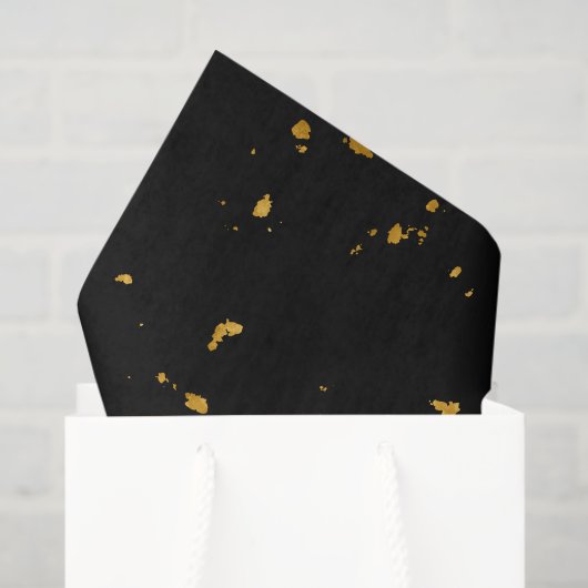 Papier Mousseline Gold Flakes Noir (Sac cadeau)