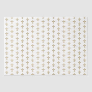 Papier Mousseline Gold Fleur de Lis Motif héraldique français Vintag