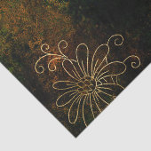 Papier Mousseline Gold Floral Grunge Damask (Détail)