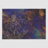 Papier Mousseline Gold Floral Grunge Damask (Recto)