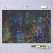 Papier Mousseline Gold Floral Grunge Damask (Artisanat)