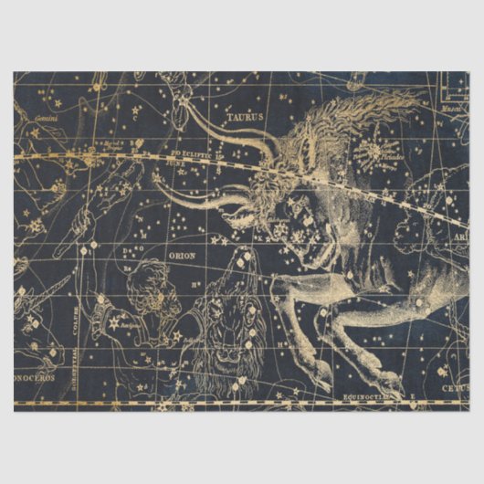 Papier Mousseline Gold Galaxy Star Map Series Design 8 (Recto)