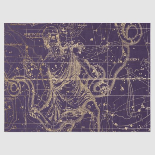 Papier Mousseline Gold Galaxy Star Map Series Design 9 (Recto)