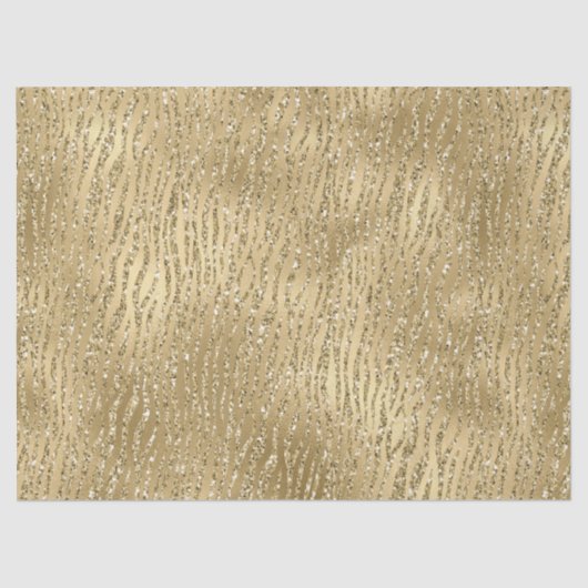 Papier Mousseline Gold Glam Glitzy Parties scintillant Zebra Print   (Recto)