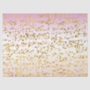 Papier Mousseline Gold Glam Hearts Confetti Peach Ombre