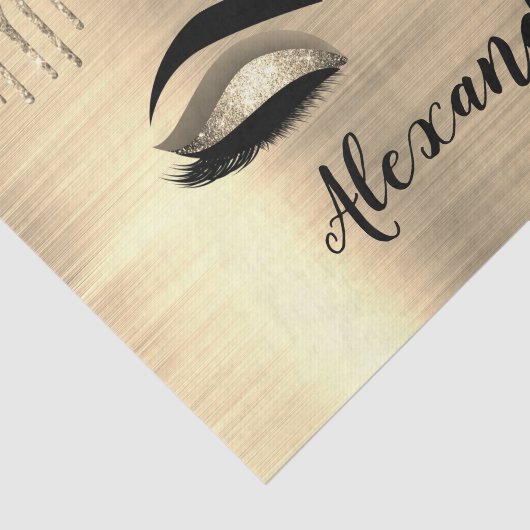 Papier Mousseline Gold Glitter Sparkle Eyelashes Monogram (Détail)