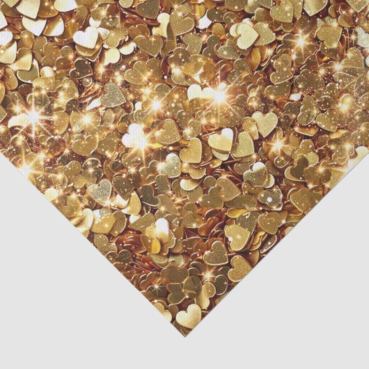 Papier Mousseline Gold Glitzy Glam Sparkle Hearts (Détail)