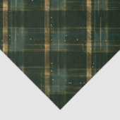 Papier Mousseline Gold Green Christmas Plaid (Détail)