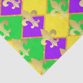 Papier Mousseline Gold Green Mardi Gras Harlequin Motif (Détail)