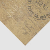 Papier Mousseline Gold Grunge Peacock Bird French Script Decoupage (Détail)