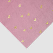 Papier Mousseline Gold Hearts Pink Ombre (Détail)