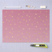 Papier Mousseline Gold Hearts Pink Ombre (Artisanat)
