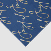 Papier Mousseline Gold JOYFUL Script on Blue (Détail)