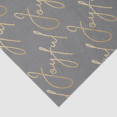 Papier Mousseline Gold JOYFUL Script on Grey (Détail)
