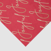Papier Mousseline Gold JOYFUL Script on Red (Détail)