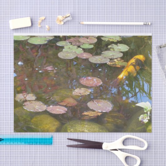 Papier Mousseline Gold Koi dans l'étang Lily (Artisanat)