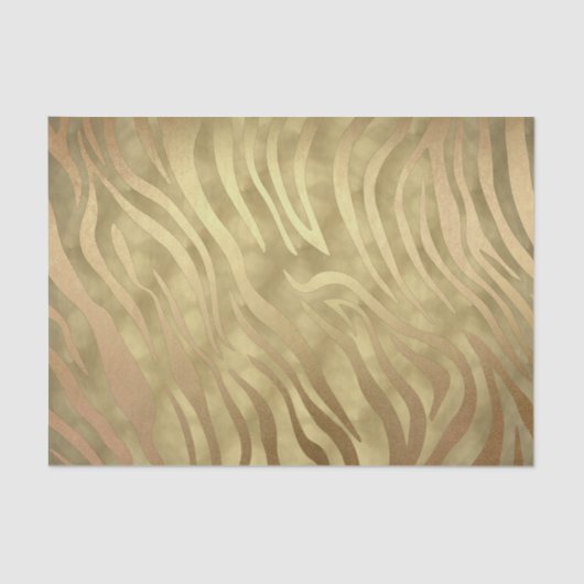 Papier Mousseline Gold Luxueux Zebra Jungle Safari Glam (Recto)