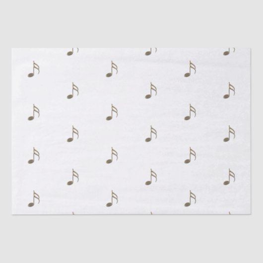 Papier Mousseline Gold Music Note Motif Tissue Paper (Recto)