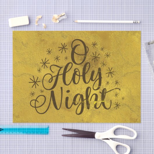 Papier Mousseline Gold O Holy Night Christmas (Artisanat)