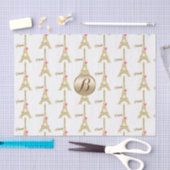 Papier Mousseline Gold Paris Tour Eiffel Monogramme Parti moderne (Artisanat)