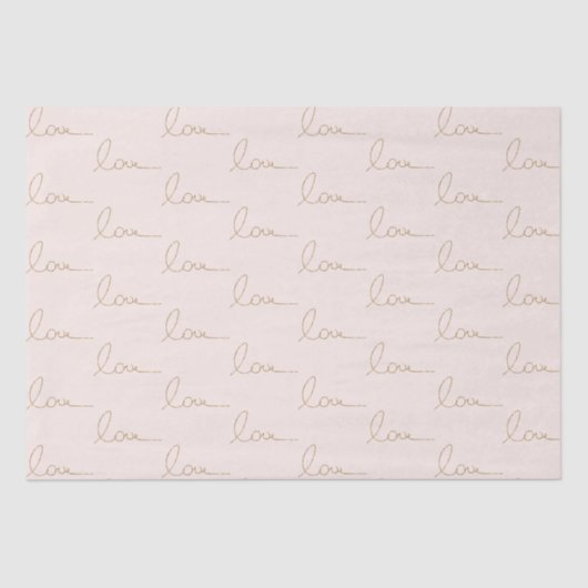Papier Mousseline Gold Parties scintillant Love Pink Shell (Recto)
